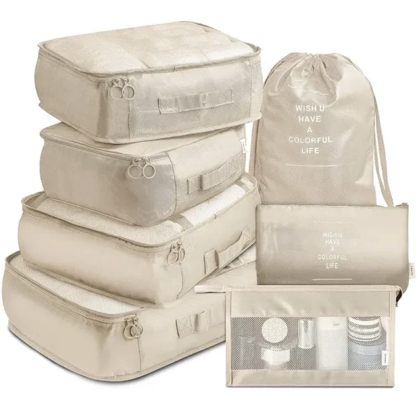 7-piece Set Travel Bag Packing Organizer Cubes