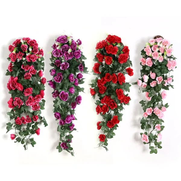 Faux Rose Hanging Flowers for Wall Bedroom