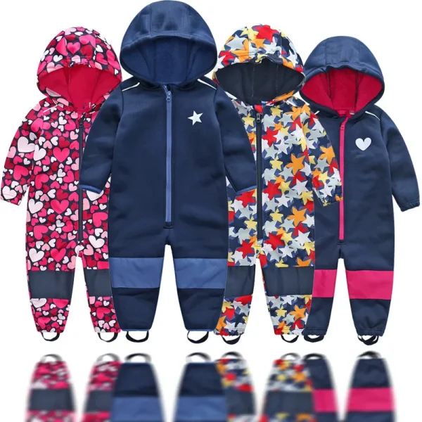 Kids Soft Shell Warm Jumpsuit