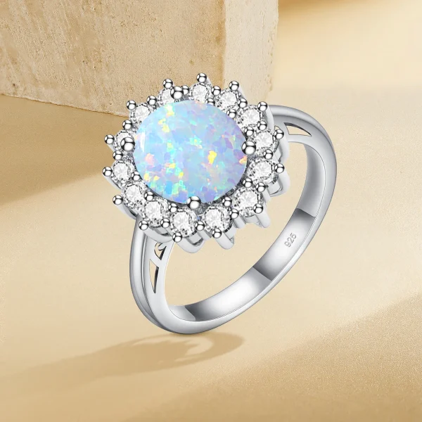 Princess Classic Opal Ring 925 Silver