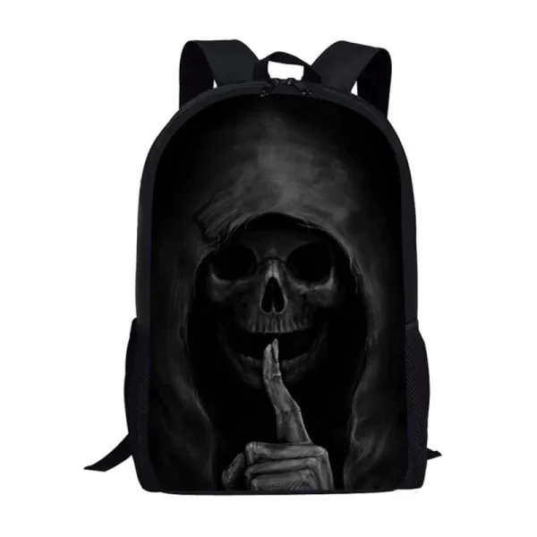 Cool Black Funk Skull 3D Print Backpack