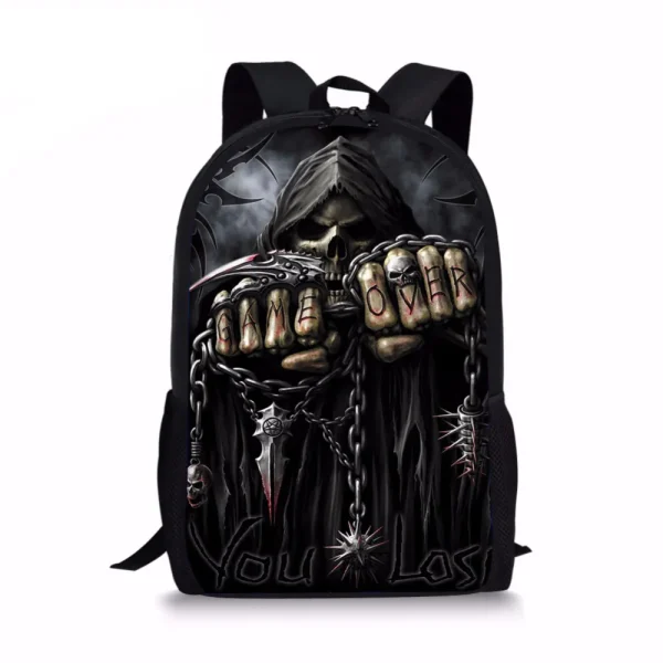 Punk Cool Skull Print Men Backpack