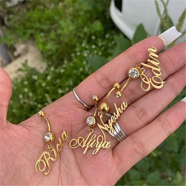 Personalized Custom Name Belly Ring