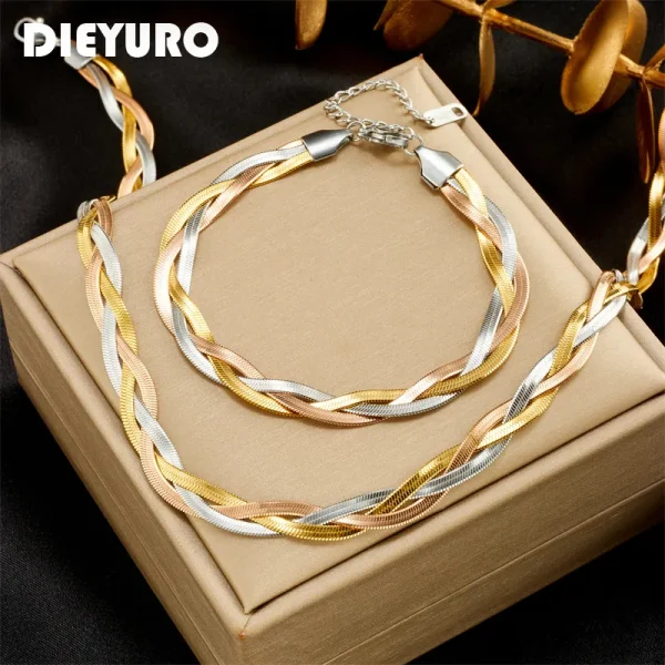 316L Stainless Steel 3in1 Crossover Snake Chain
