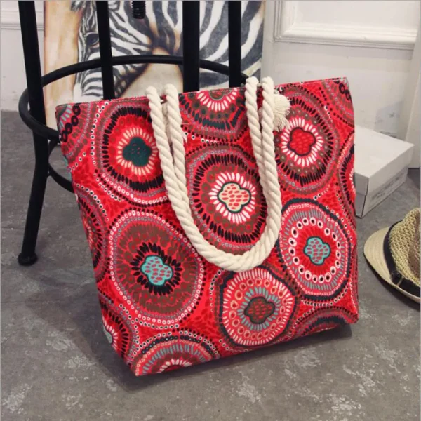Flower Print Graffiti Shoulder Bag