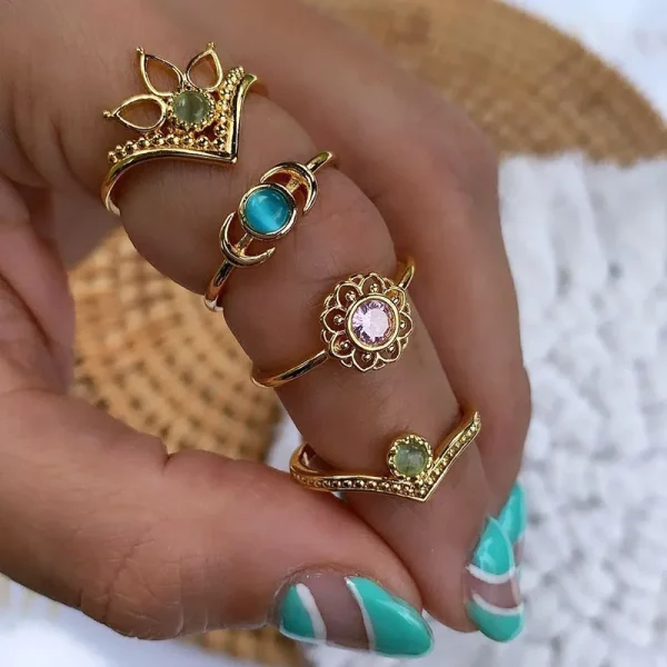 Adjustable Fashion Opal Finger Rings For Women