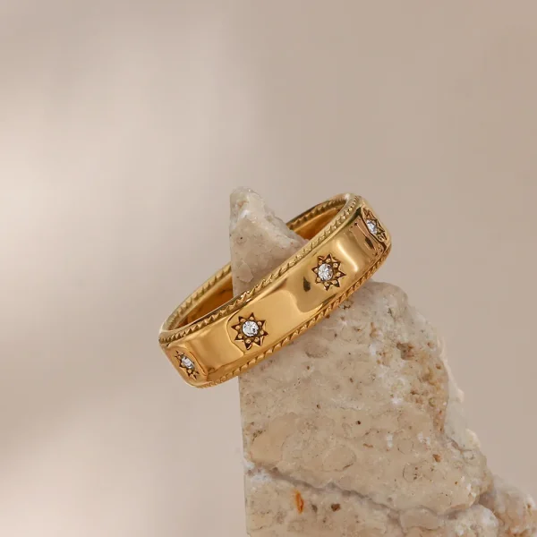 Luxy 18K Gold Plated Clear Crystal Zircon Ring