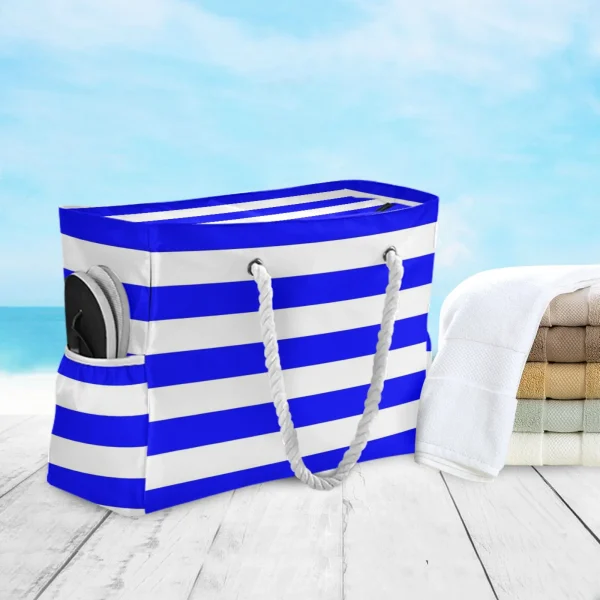 Blue Stripe Large Shoulder Bag