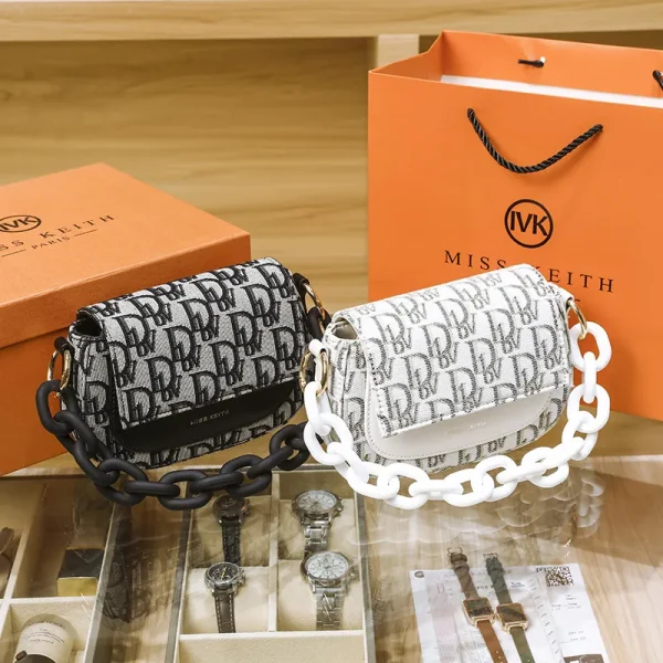MISS KEITH Luxury Clutch Designer Solid Chain Handbag
