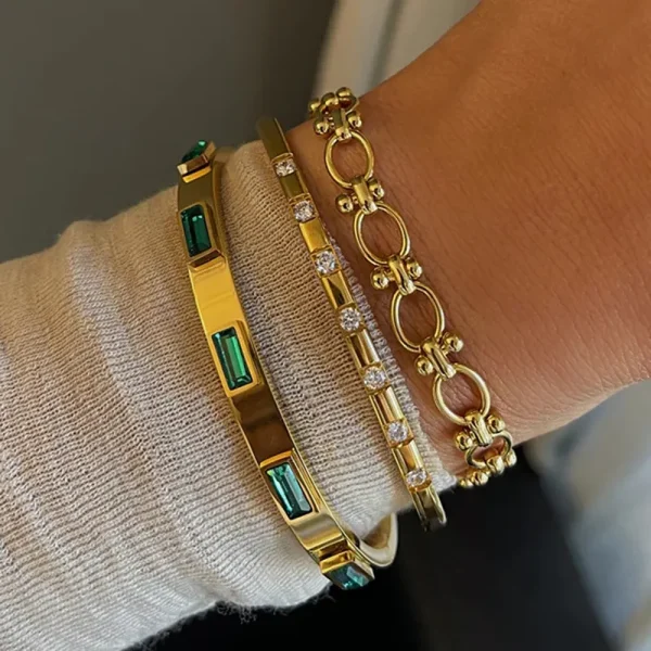 Inlaid Cubic Zircon Bracelet