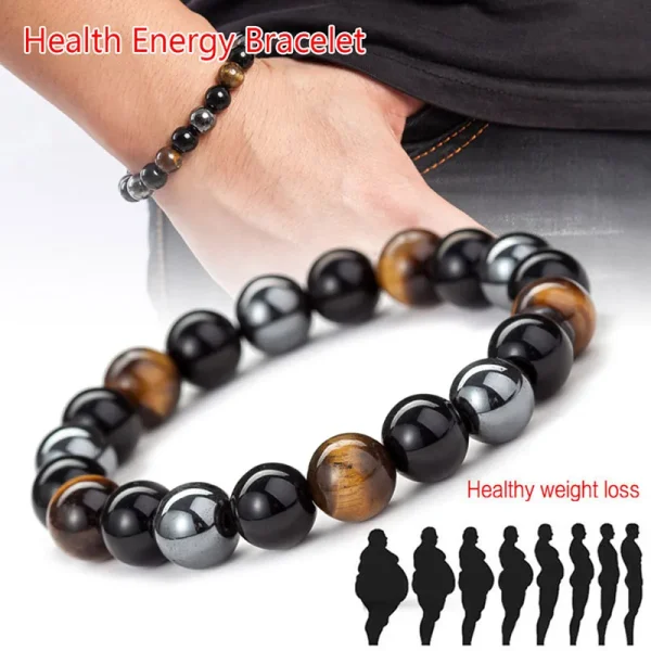 Magnetic Hematite Bracelet Tiger Eye Stone Bead Bracelet