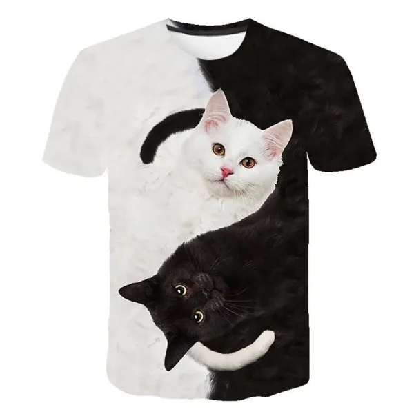 Yin Yang Cat 3D T-shirt