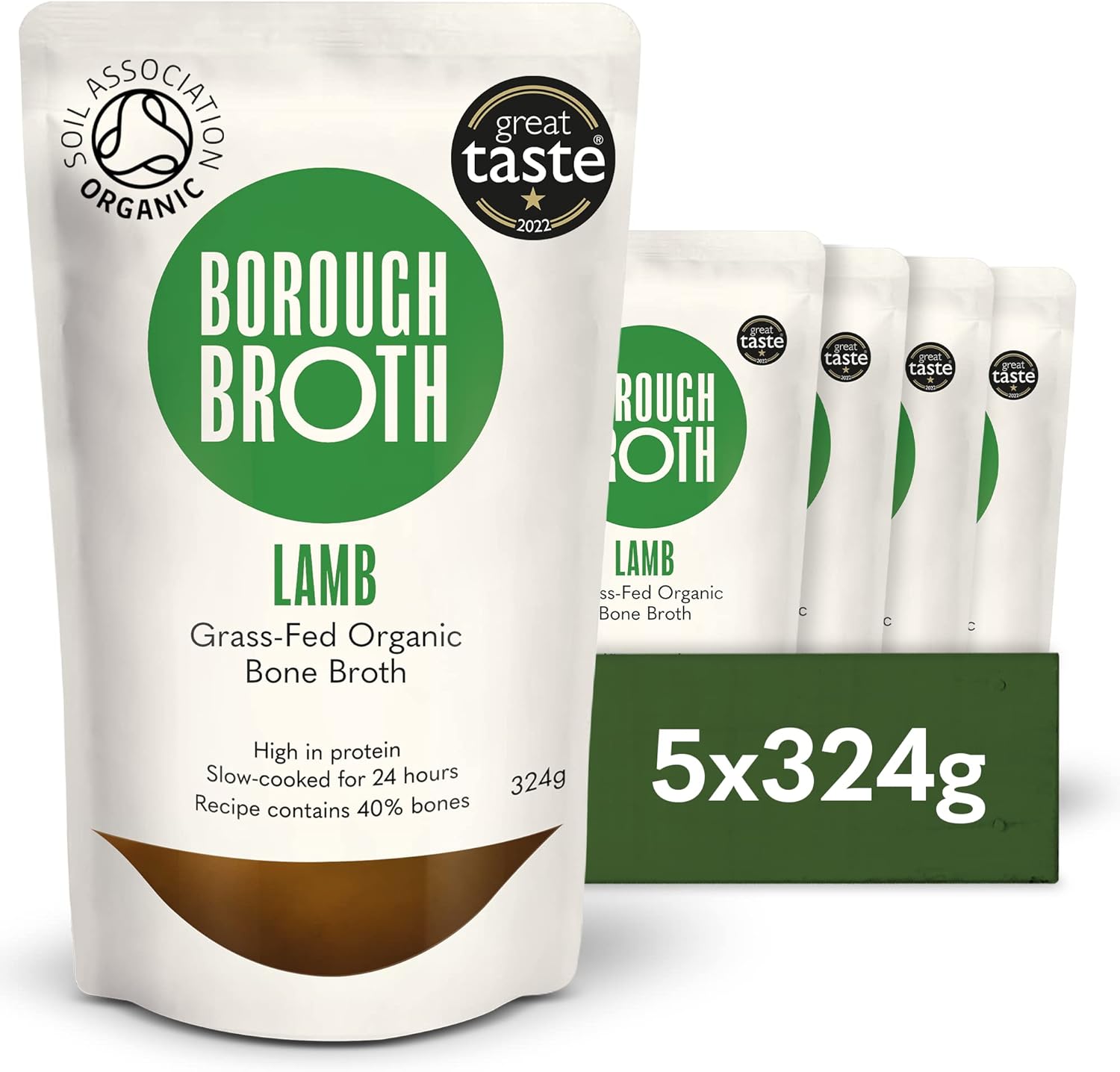 Organic Lamb Bone Broth by Borough Broth - Made fresh with Grass-Fed Lamb & British Spring Water