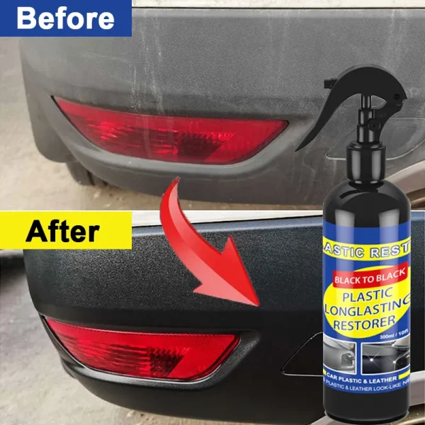 Plastic restorer back to black gloss leather restorer