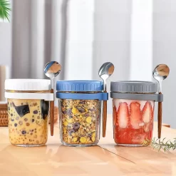 Portable Overnight Oat Container With Spoon UK