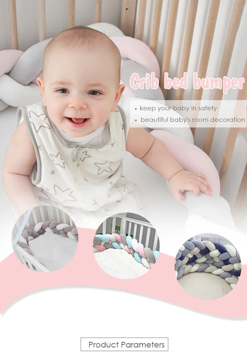 Braided Cot Bumper for baby crib safety UK