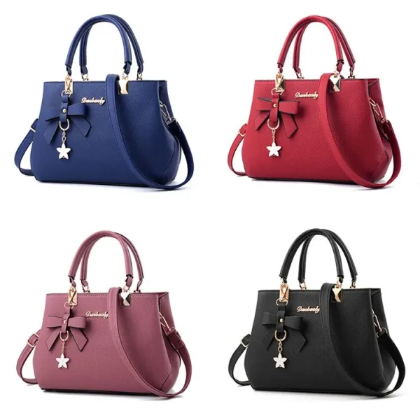 Solid Color With Bow One Shoulder Bag