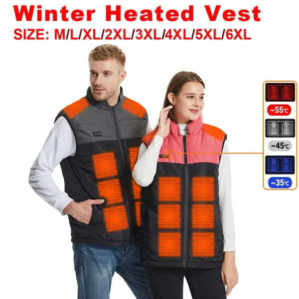 CozyHeat Zip-Up Winter Men's Women's USB Vest
