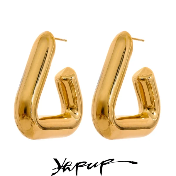 Stainless Steel Triangle Hoop Earrings