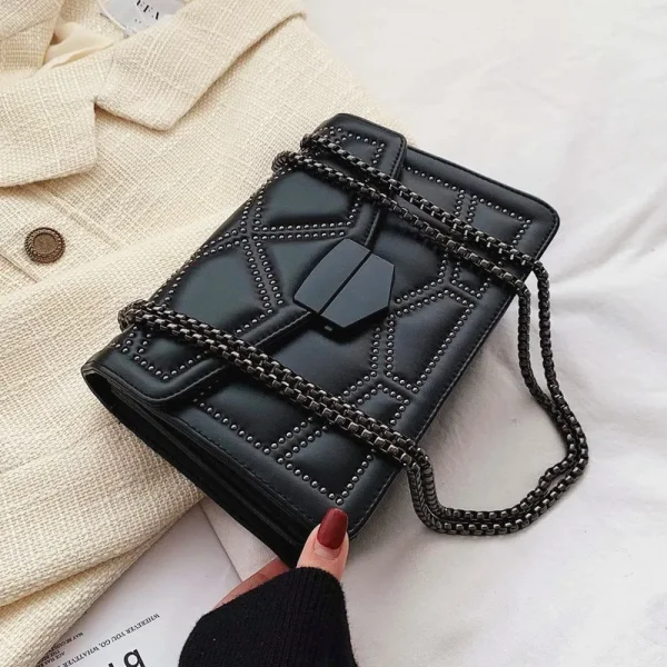 Vintage Rivet Chain Shoulder Bag