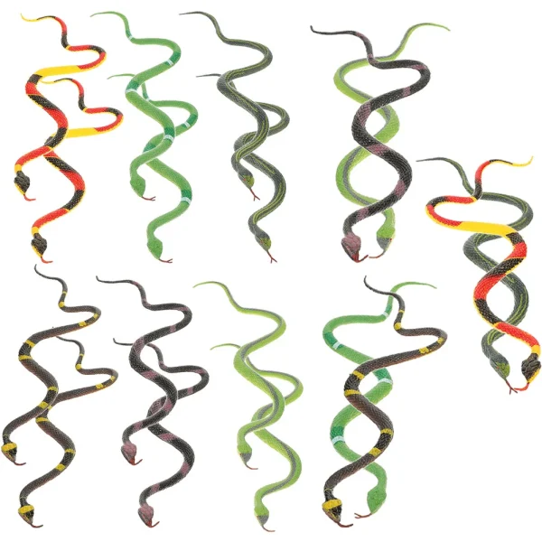 Simulation Mini Rubber Snake Toy  18pcs