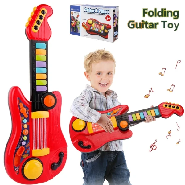 Foldable 2 In 1 Electric Kids Guitar Toy