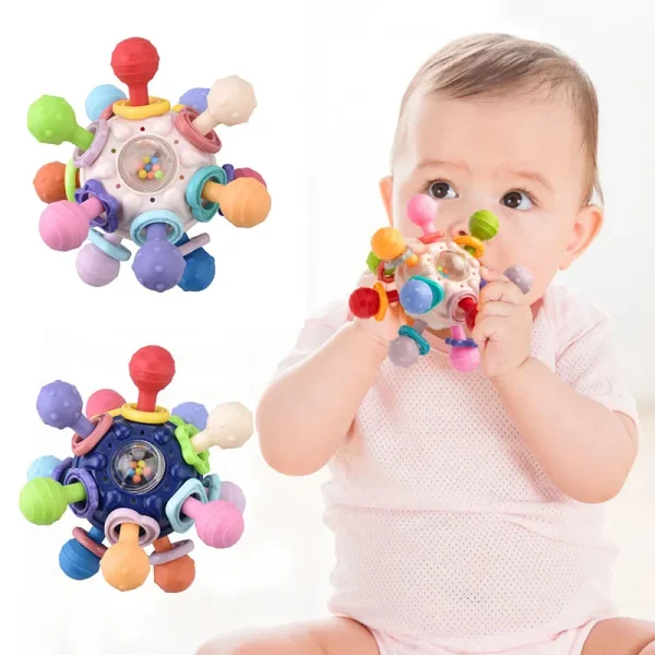 Rotating Rattle Ball  Silicone Teether