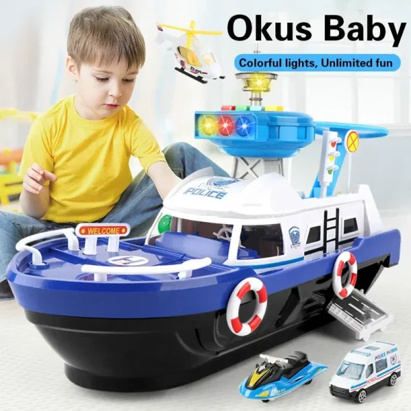 Big Size Music Simulation Boat with 3 Cars and 1 Plane