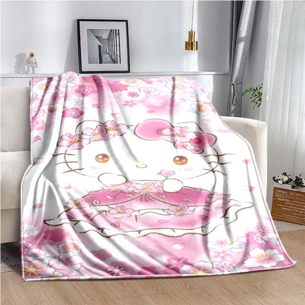 Cute Sweet Pink Hello Kitty Flannel Blanket
