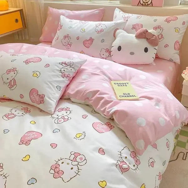 Fluffy Kawaii Hello Kitty Washable Bedding Set