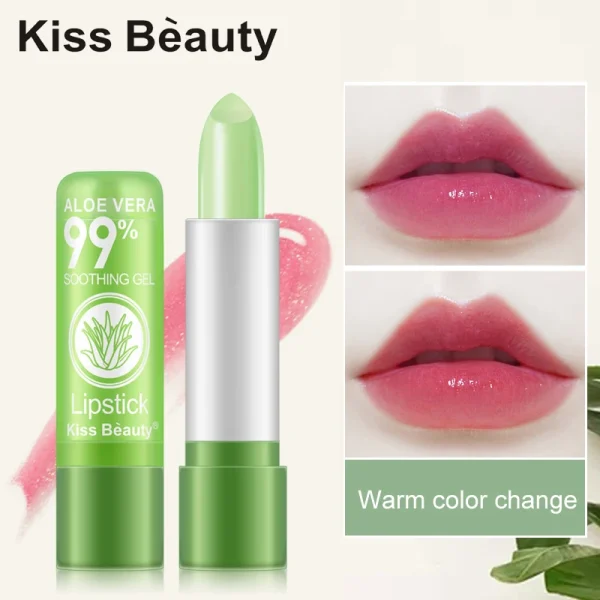 Premium Natural Aloe Vera Jelly Color Changing Lipstick Turns Pink Temperature Sensitive