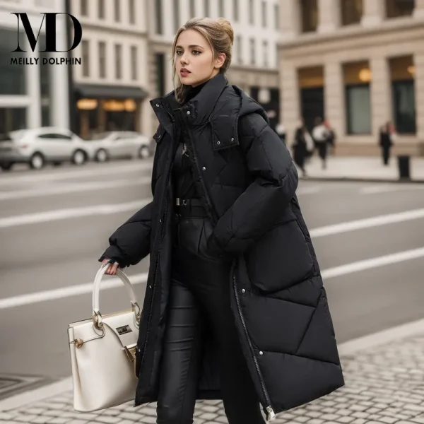 Snowy Winter Warm Coat Hooded Long