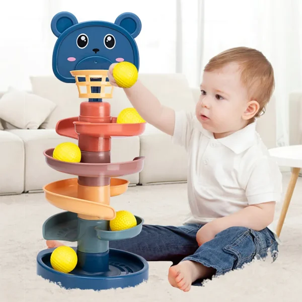 Rolling Ball Pile Tower Montessori Baby Toy
