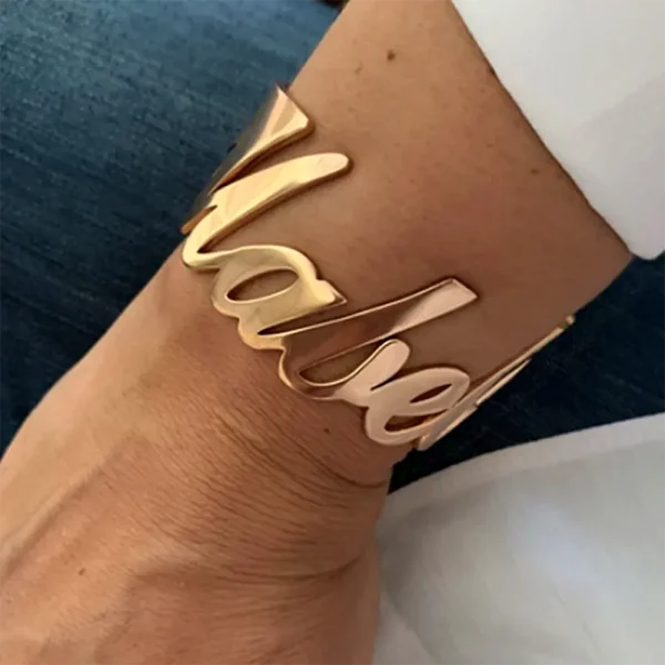 Personalized Name Women's Bangle Bracelet