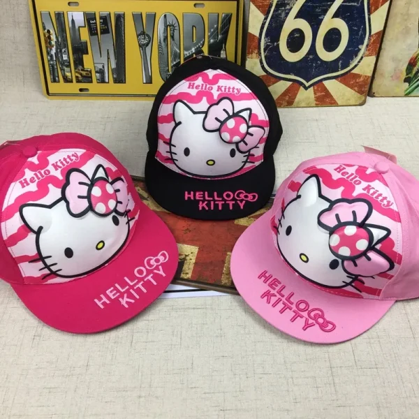 Summer Cute Hip-Hop Embroidery Hello Kitty Baseball Baby Hat