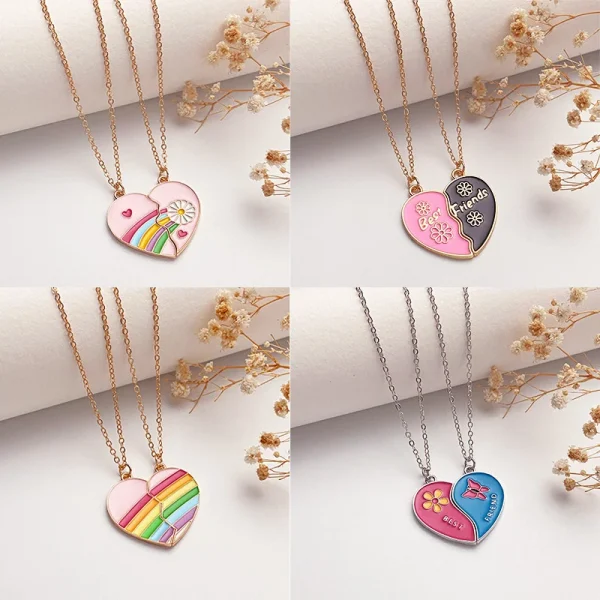 Love Heart BFF Split Necklace
