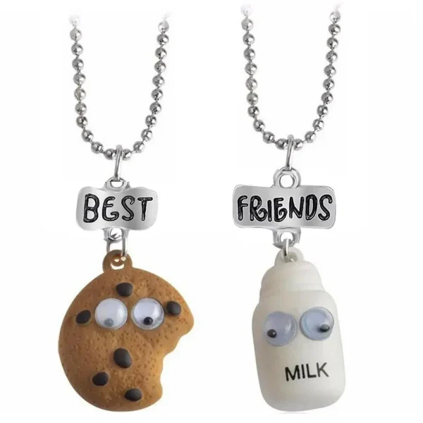Cookies Milk Oreo & Coffee BFF  2 pieces Necklace