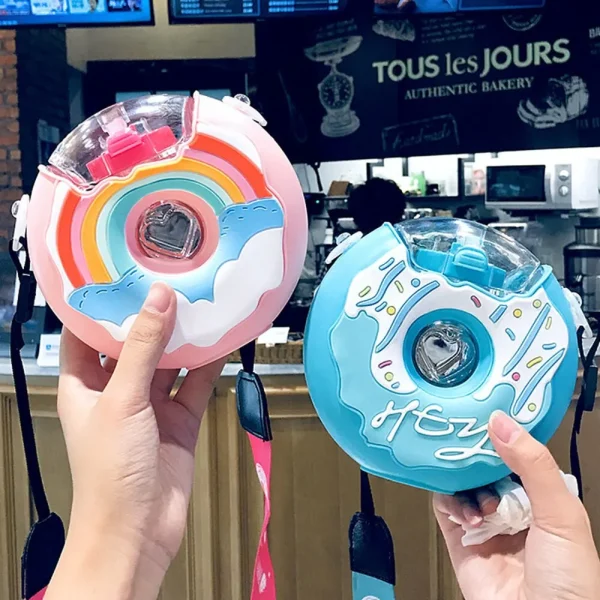 Kawaii Donut Shape Kids Water Bottle 380ml