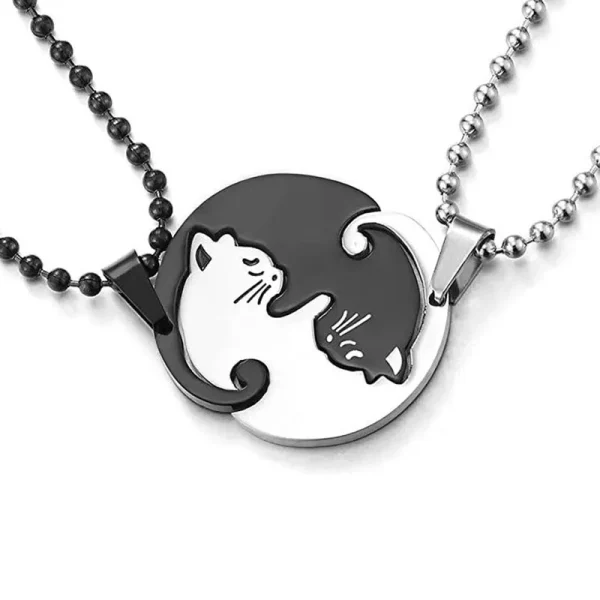 Cat Couple Pendant Necklace