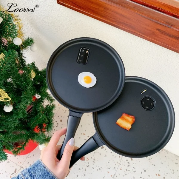 Funny 3D Frying Pan Phone Case for iPhones