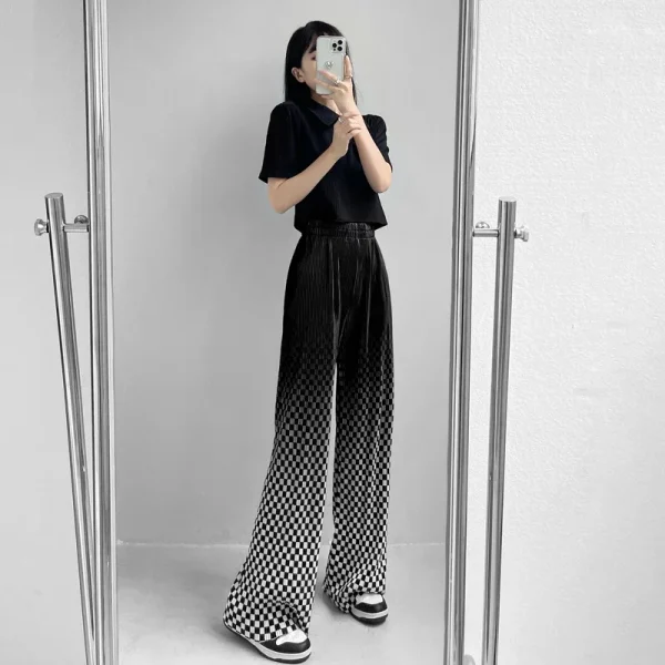 Boogy Checkers Wide Leg Pants for Women