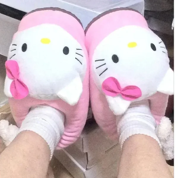 Plush Hellos Kittys Cotton Winter Slippers