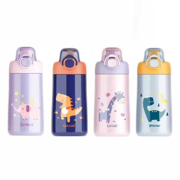 Dinosaur Print Thermos Kids Water Bottle 350ml