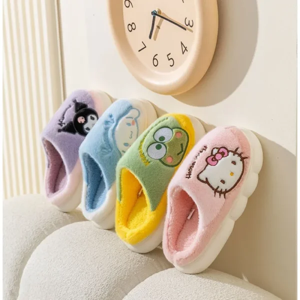 Kuromi Hello Kitty Keroppi Cotton Plush Slippers