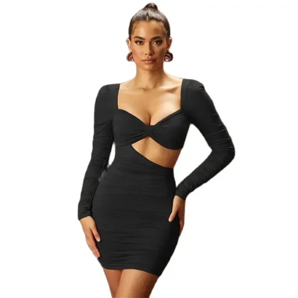 Hot Low-cut Hollow Out Women Short Dresses
