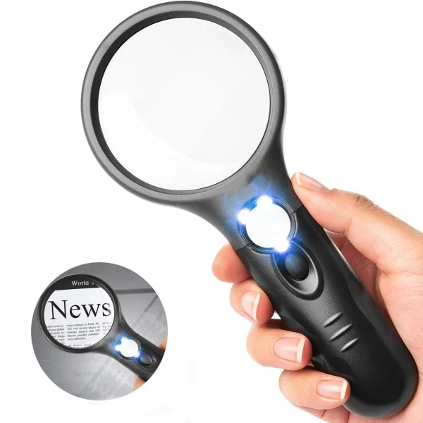 Handheld Magnifying Glass with Light