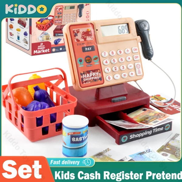 Pretend Cashier Register Toy for Kids