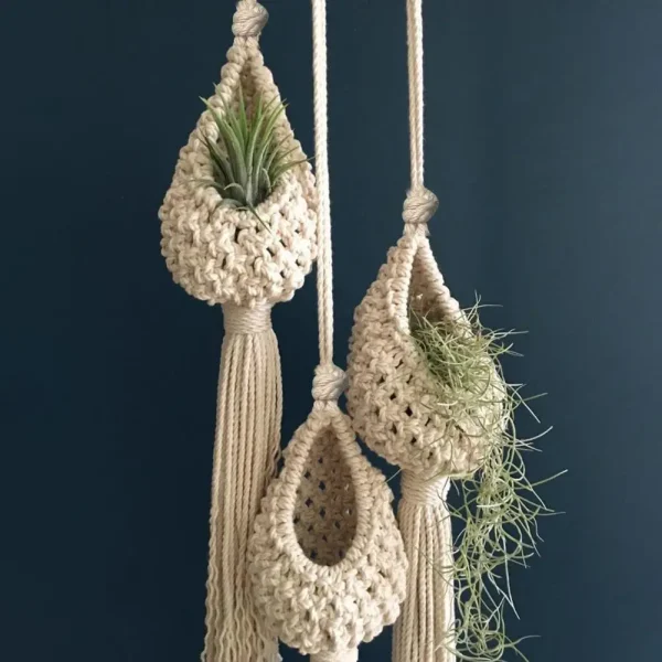 Premium Mini Macrame Pineapple Shaped Hanging Basket