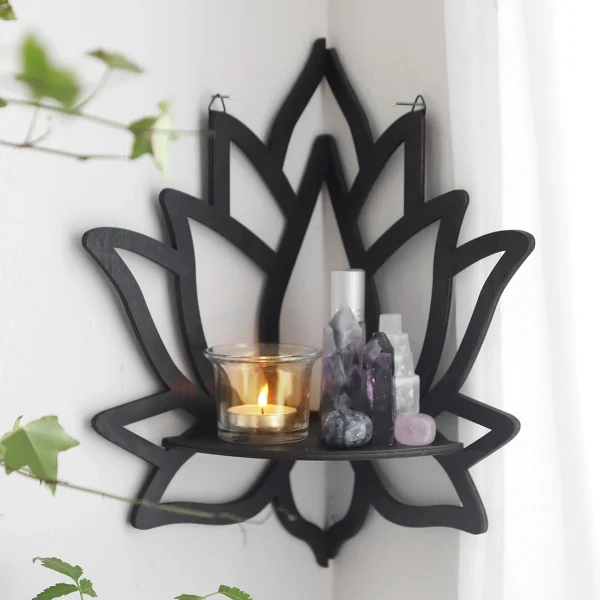 Lotus Crystal Corner Display Shelf