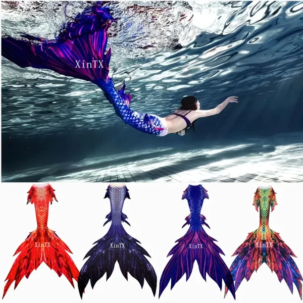 SeaSculpt Elegance Bikini Woman Mermaid Tails Sand Diving Model Photoshoot